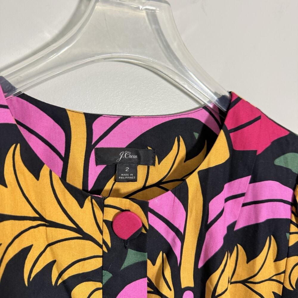 J.Crew Ratti Tiered Popover Dress Beatrice Print Colorful Size 2 Longsleeves - Picture 4 of 6